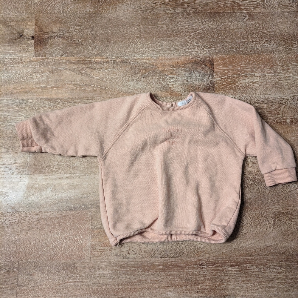 Zara baby girl pink sweatshirt 6-9 months